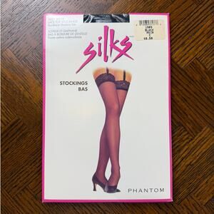 Vintage Phantom silks stockings thigh highs black size C